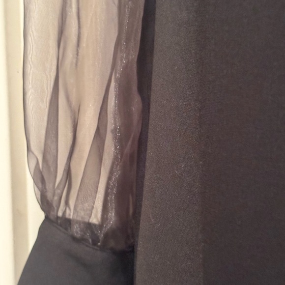 EUC Zara Women’s Black Sheer Sleeve with Bow Mini Dress Size Medium - Picture 5 of 7